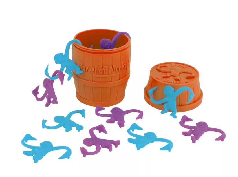 World's Smallest Barrel of Monkeys Tabletop Toys Multicolored 11 Pc - Bellso